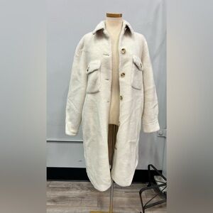 Rebecca minkoff cream sherpa shacket/jacket